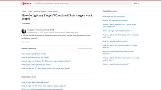 How to get my Target W2 online if I no longer work there - Quora