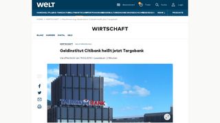Neufirmierung: Geldinstitut Citibank heißt jetzt Targobank - WELT
