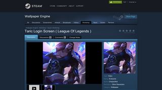 Steam Workshop :: Taric Login Screen ( League Of Legends )