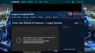 Video - Taric, the Shield of Valoran - Login Screen | League of ...