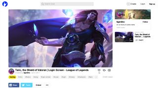 Taric, the Shield of Valoran | Login Screen - League of Legends - Coub