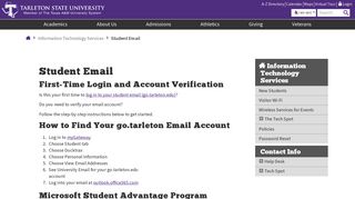 Student Email - Information Technology Services - Tarleton State ...