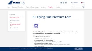 BT Flying Blue Premium Card | TAROM - Official Website