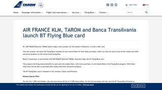 AIR FRANCE KLM, TAROM and Banca Transilvania launch BT Flying ...