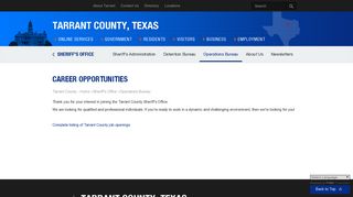 Career Opportunities - Tarrant County