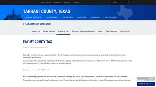 Pay My County Tax - Tarrant County