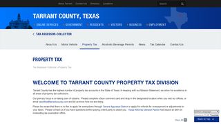 Property Tax - Tarrant County