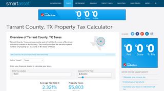 Tarrant County, TX Property Tax Calculator | SmartAsset.com