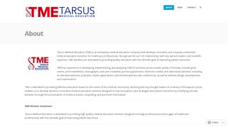 About – Tarsus Medical Education
