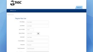 Register New User - TASC