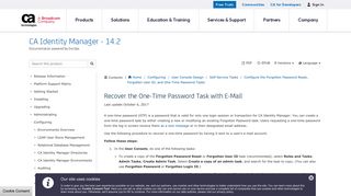 Recover the One-Time Password Task with E-Mail - CA Identity ...