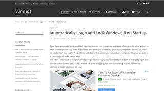 Automatically Login and Lock Windows 8 on Startup | SumTips