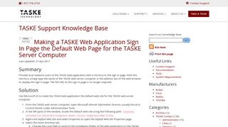 Making a TASKE Web Application Sign In Page the Default Web Page ...