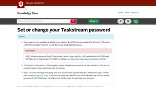 Set or change your Taskstream password