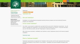 Taskstream | Cleveland State University