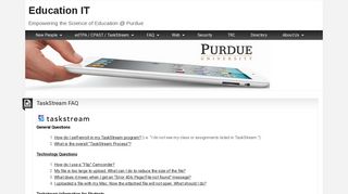 TaskStream FAQ - Education IT - Purdue University