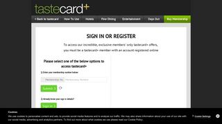 Sign In Or Register To Access tastecard+ | tastecard Plus
