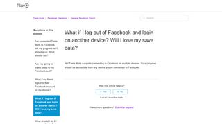 What if I log out of Facebook and login on another device ... - Taste Buds