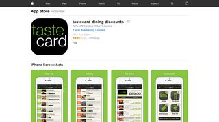 tastecard dining discounts on the App Store - iTunes - Apple