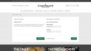 Account Login - Cadenheads Whisky Shop and Tasting Room