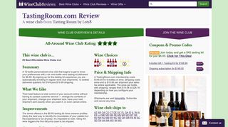 TastingRoom.com Wine Club Review: Wine tasting kit