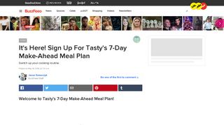 It's Here! Sign Up For Tasty's 7-Day Make-Ahead Meal Plan - BuzzFeed