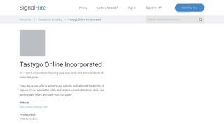 Tastygo Online Incorporated Email Format | Contact information for ...
