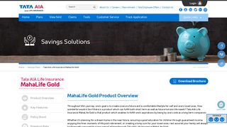 MahaLife Gold Plus, Online Life Insurance Plan India - Tata AIA Life ...