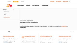 Wired Broadband Internet Connection in India - Tata Docomo