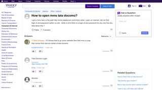 how to open mms tata docomo? | Yahoo Answers