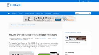 How to check balance of Tata Photon+ datacard - Techulator