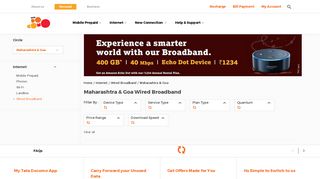 Best Postpaid Wired broadband Plans in Maharashtra ... - Tata Docomo