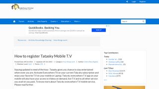 How to Register Tatasky Mobile T.V - India Study Channel