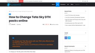 How to Change Tata Sky DTH packs online - Plansinfo blog