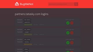partners.tatasky.com passwords - BugMeNot