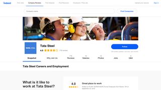Tata Steel Careers and Employment | Indeed.com