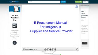 1 E-Procurement Manual For Indigenous Supplier and Service ...