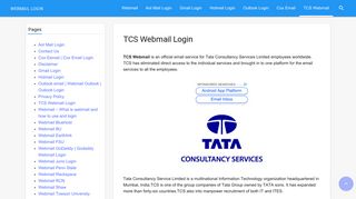TCS Webmail Login - Webmail Login