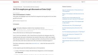 Do TCS employees get discounts at Tata CLiQ? - Quora