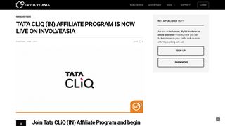 Tata CLiQ (IN) Affiliate Program Is Now Live On InvolveAsia