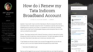 How do i Renew my Tata Indicom Broadband Account