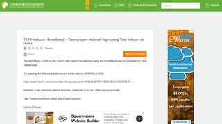TATA Indicom - Broadband — Cannot open webmail login using Tata ...