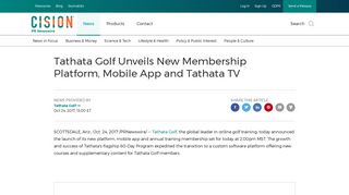 Tathata Golf Unveils New Membership Platform, Mobile App and ...