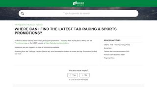 Where can I find the latest TAB racing & sports promotions? – TAB ...