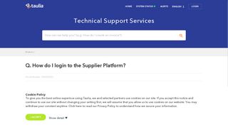 Taulia Support - Q. How do I login to the Supplier Platform?: 000003322