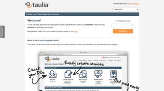 Taulia: Enter Invitation Code - the Taulia portal