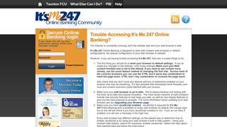 Trouble Accessing It's Me 247 Online Banking? | Taunton FCU