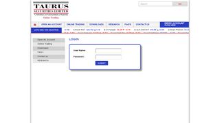 Login - Online Trading - Taurus Securities Limited