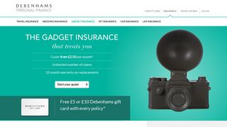 Gadget Insurance | Insurance Services | Debenhams Personal Finance