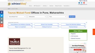 Taurus Mutual Fund Pune office, Mutual Fund companies in India ...